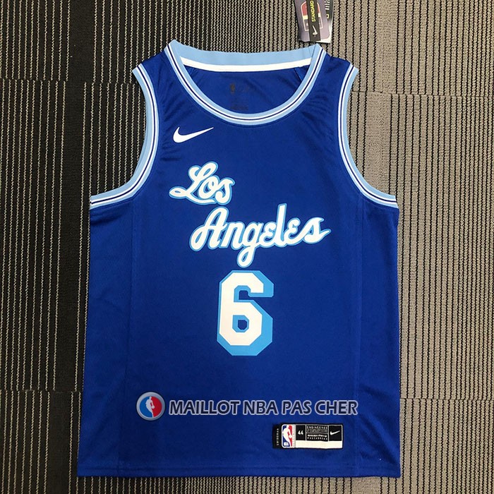 Maillot Los Angeles Lakers LeBron James NO 6 Hardwood Classic 2021-22 bleu
